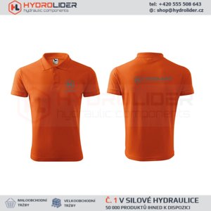Oranžové polo tričko 100% bavlna, s logem Hydrolider, velikost XL