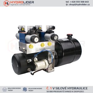 Agregát hydraulický napětí 2-sekční (jeden sekce plovoucí) 24V 2,2KW 1,6cm3 olejová nádrž: 4L