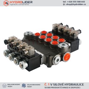 Hydraulický monoblokový rozvaděč 4 sekční 80L