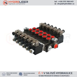 Hydraulický monoblokový rozvaděč 6 sekční 40L