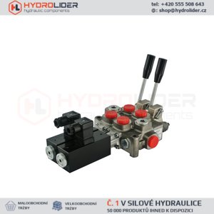 Hydraulický monoblokový rozvaděč 2 sekční 60L