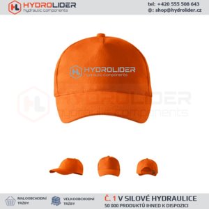 Unisex oranžová kšiltovka ze 100% česané bavlny s logem Hydrolider