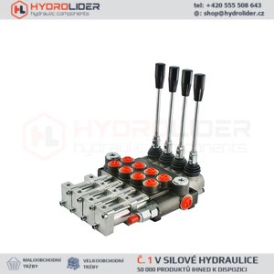 Hydraulický monoblokový rozvaděč 4 sekční 40L