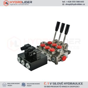 Hydraulický monoblokový rozvaděč 3 sekční 60L