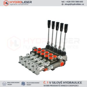 Hydraulický monoblokový rozvaděč 5 sekční 40L