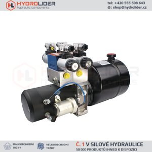 Agregát hydraulický napětí 2-sekční 12V 1,6KW 2,0cm3 olejová nádrž: 8L